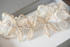 Bridal garter set - Gold leaf bead edging