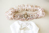 Blush and rosegold wedding garter