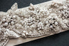 Designer beaded wedding gown sash, flora 29 inches