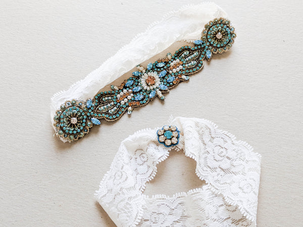 Something Blue for the Bride Wedding Garter | Heirloom Bridal Garters