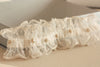 Bridal garter set - Dew drop crystals in Ivory