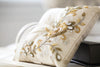 Gold and ivory beaded ring bearer pillow