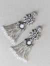 Bridal Earrings with Bead Tassel