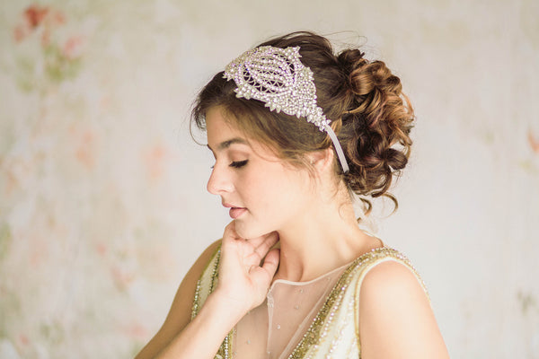Artdeco inspired bridal headpiece Sergia