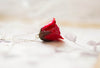 Red rose bud necklace