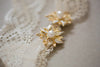 Gold floral lace wedding garter - Style R15 (Ready to ship)