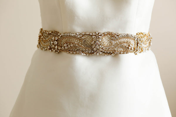 Gold bridal sash