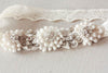Bridal garter set - Floral ivory lace (one qty ready to ship)