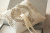 embellished ivory ring bearer pillow
