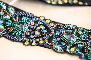 millieicaro bridal sash - peacock