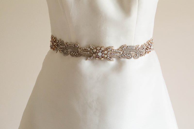 Rose Gold Bridal Dress Belt and Sash | Wedding Dress Belts Rose Gold Bridal Dress Belt and Sash | Wedding Dress Belts