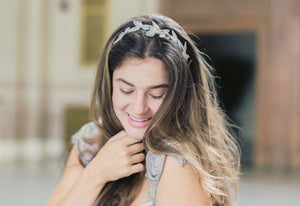 Leaf headband - silver