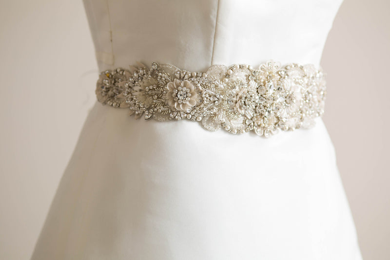 Beaded bridal sash | Wide Bridal Sash | Unique Bridal Sash | Style S58 Beaded bridal sash | Wide Bridal Sash | Unique Bridal Sash | Style S58