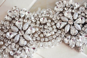 Bridal sash - Viva 18 inches Silver