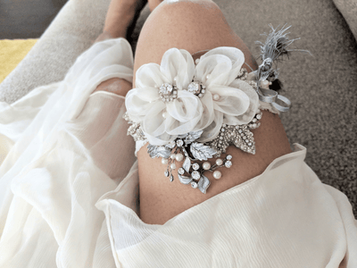 Bridal Garter Set | Floral Designer Bridal Garters - Style G1904 (Ready to Ship)
