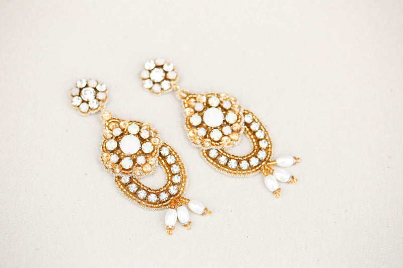 Wedding Earring Dangle Gold