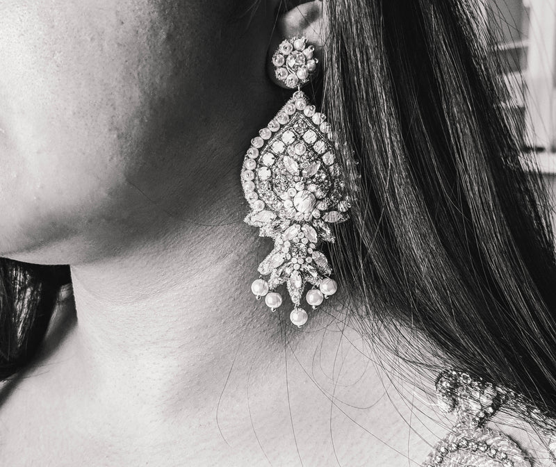 Bridal Earring with opal swarovski