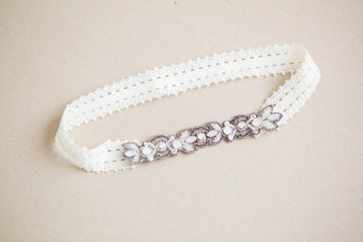 Antique Silver Bridal Garter Set- Style R68