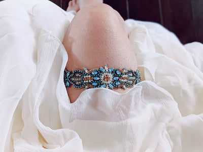 Something Blue for the Bride Wedding Garter - Style E1911 (Ready to Ship)