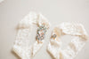 wedding garters in peach