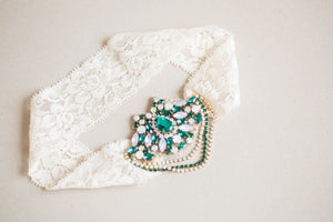 Green bridal garter
