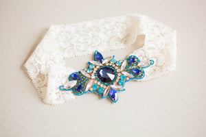 Something blue bridal garter