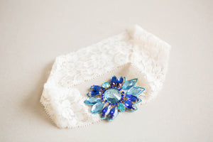 Something blue bridal garter