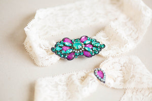 purple bridal garter