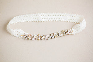 Gold Crystal bridal garter set