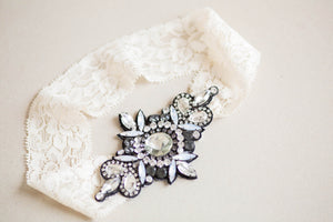 Bridal garter set in black