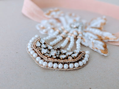 Lace Bridal Garter in Gold Accents - Style G1901