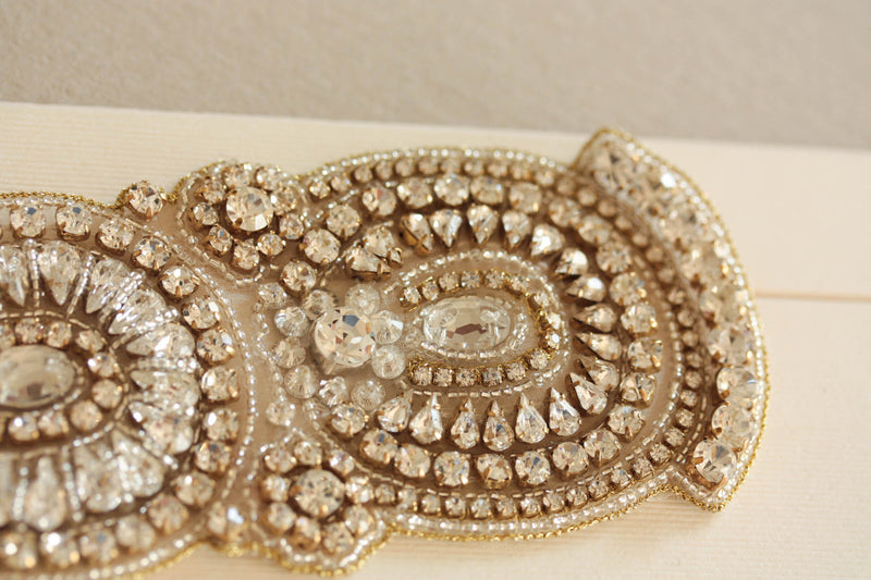 wedding sashes in gold color