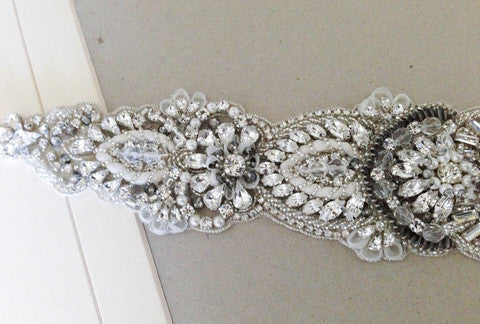silver sash for wedding dress TRiXY Bridal Wedding Belt Sash, Bridal Belt Hand Rhinestone Wedding Belt for Bride Crystal free size S433 0 at Amazon Women's Clothing store