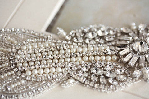 Art deco bridal sash on sale