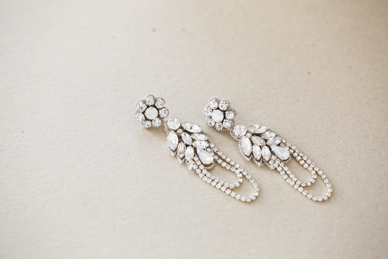 Clear Crystal Drop Earrings is Medium Sized for Bridal & Weddings Wear –  PoetryDesigns