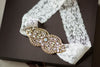 Opal and gold bridal garter - Style R63