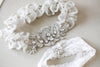 Embellished bridal garter set - Style R121