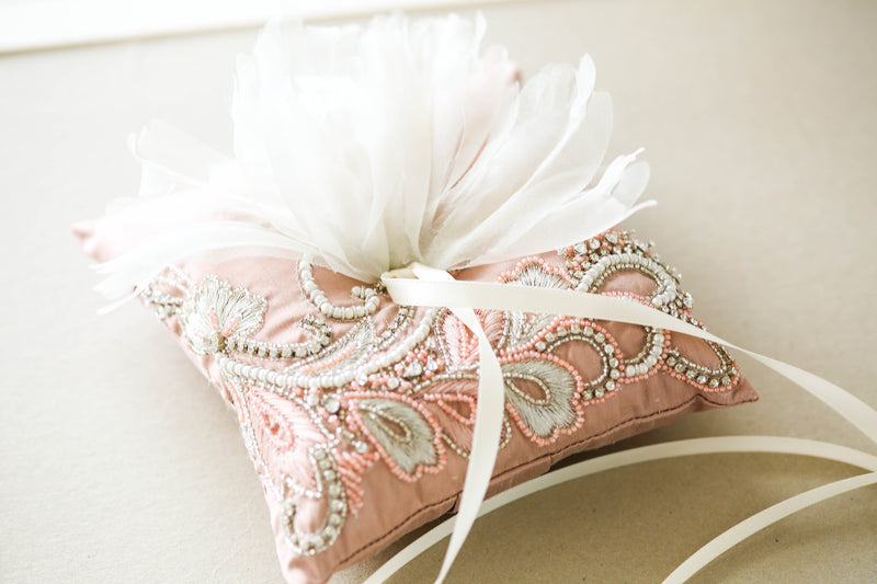 beaded ring bearer pillow