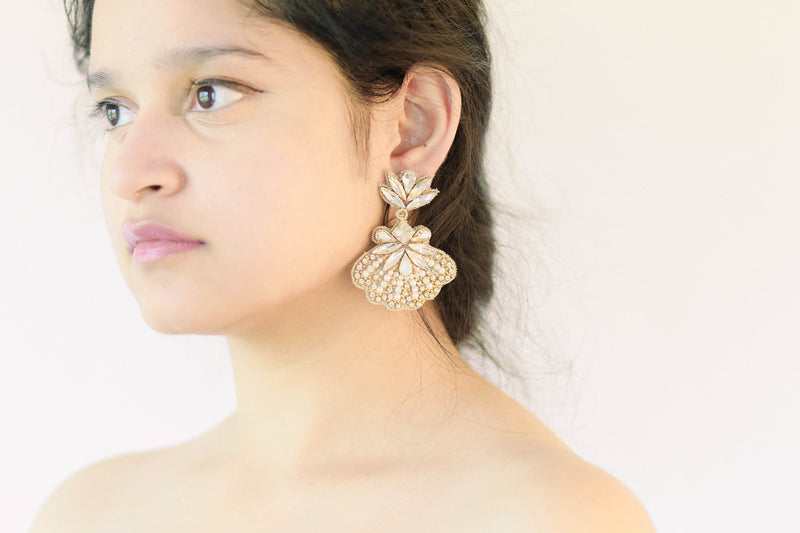 Gold Wedding Earrings Style E12