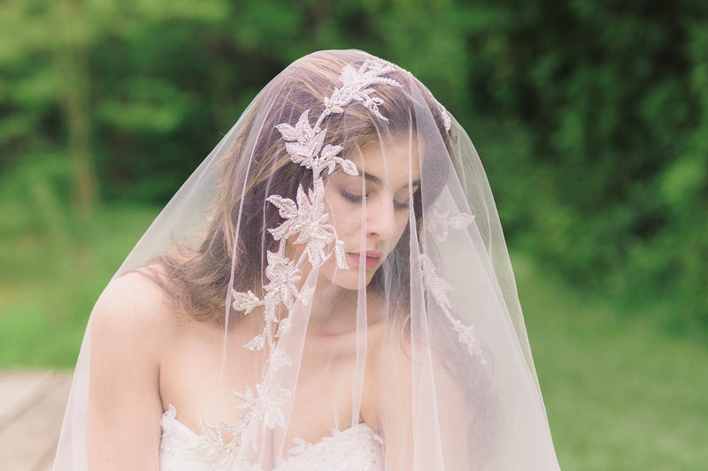 MillieIcaro Vintage Inspired Cathedral Length Bridal Veil