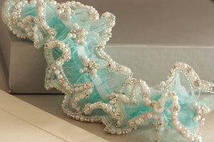 Ivory pearls wedding garters
