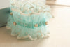 Tulle wedding garter in blue