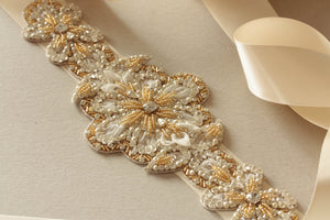 Millieicaro bridal belt and sashes in gold - Magnolia Gold