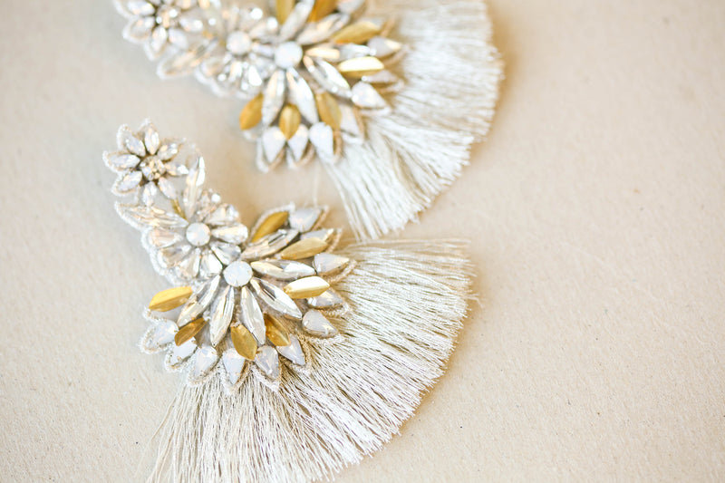 Pearl and Swarovski wedding earrings