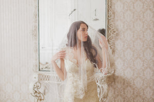 Silk Wedding veil - Art Deco2 ( 110 inches )  Made to order