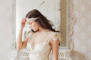 Designer gold bridal headpiece - H08