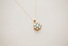 Mint and opal gold necklace