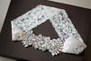 Opal and silver bridal garter set