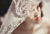 Couture silk bridal veil - Art deco