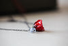 Real Red Rosebud Necklace for Valentnes Day Gifts